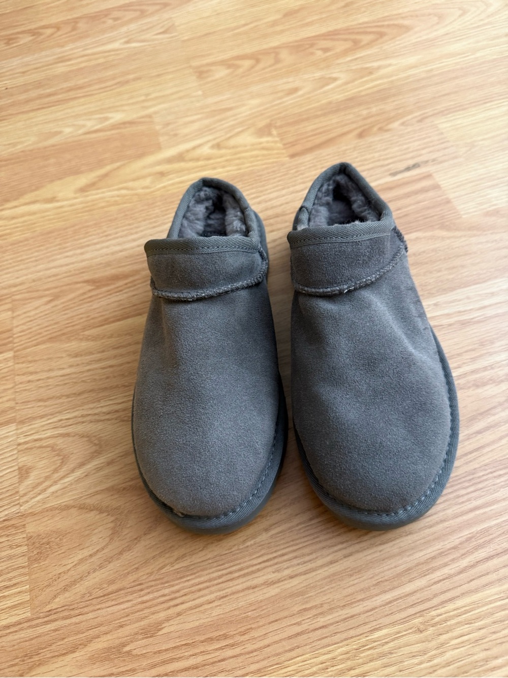UGG Kids Charcoal Slip-On Shearling Clog